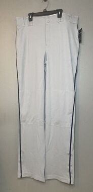 New Champro Triple Crown Piped Open Bottom Men’s Baseball Pants Size L Gray/Navy